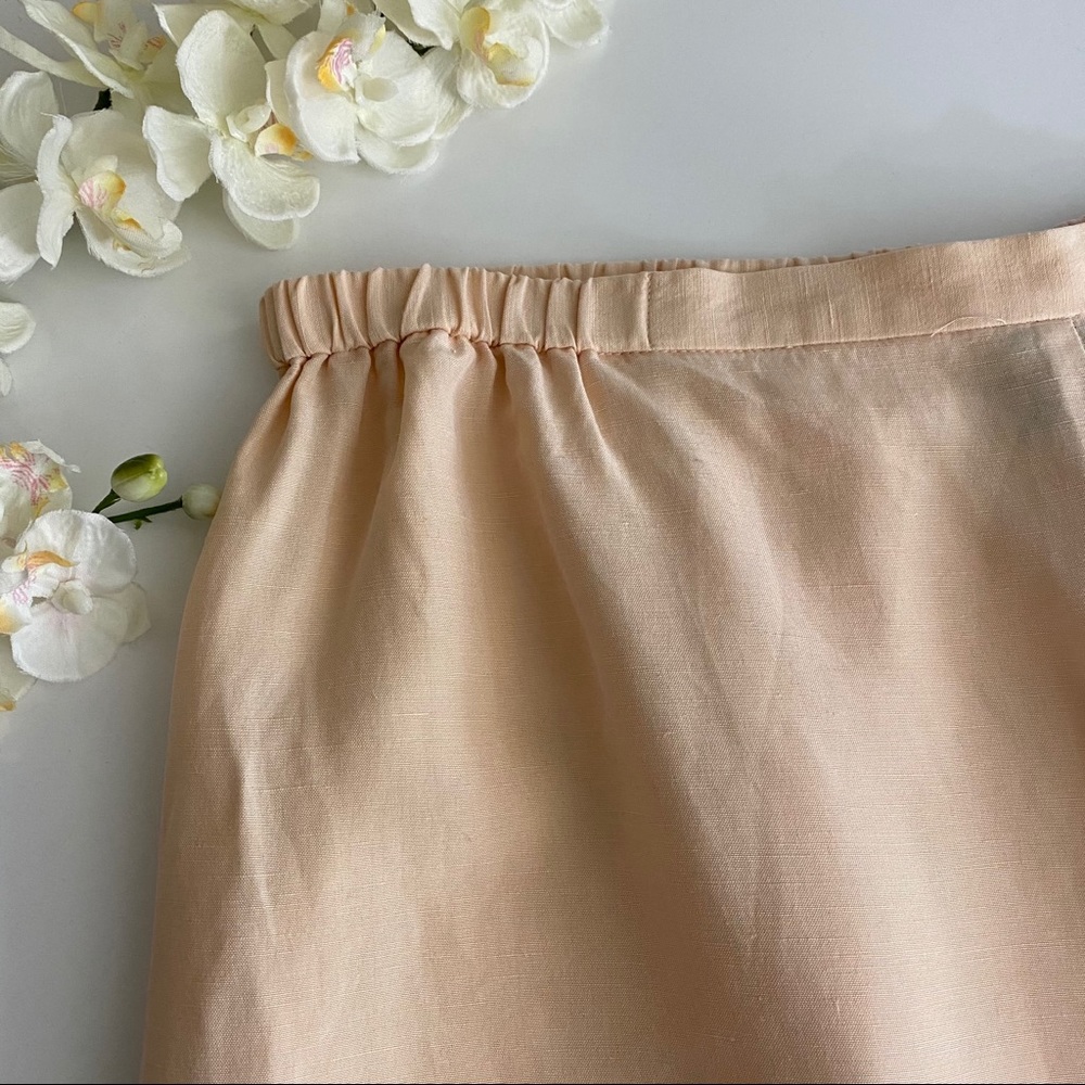 Eileen Fisher Silk Linen Pants Coral Peach, Size L - Picture 4 of 7